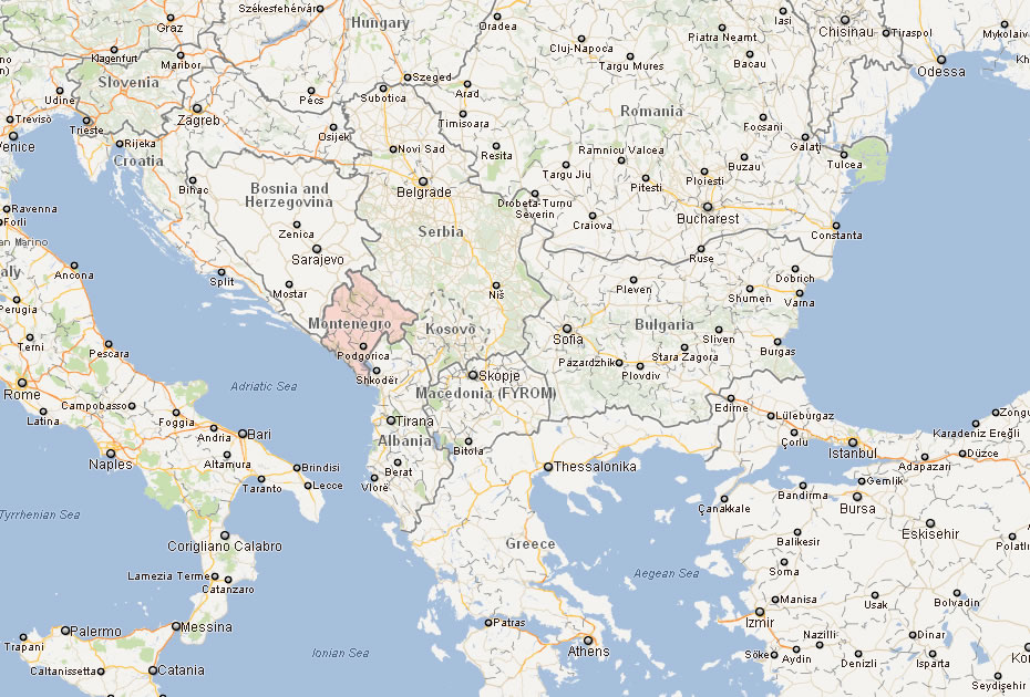 carte du montenegro europe